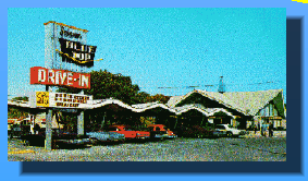 blue top drive in picture postcard in color 1966